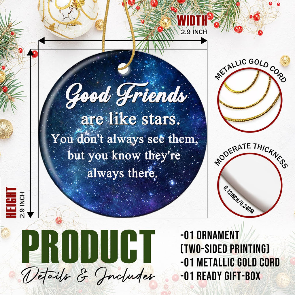 Good Friend Christmas Ornaments Friends Bestie Ornaments 3" Friendship Xmas Tree Ornaments Decorations Gifts for Women Men Friends