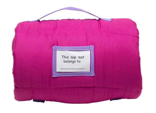 Baby Boom Funhouse Mermaid Kids Nap Mat Set – Includes Pillow and Fleece Blanket – Great for Girls Napping during Daycare or Preschool - Fits Toddlers, Pink + Purple