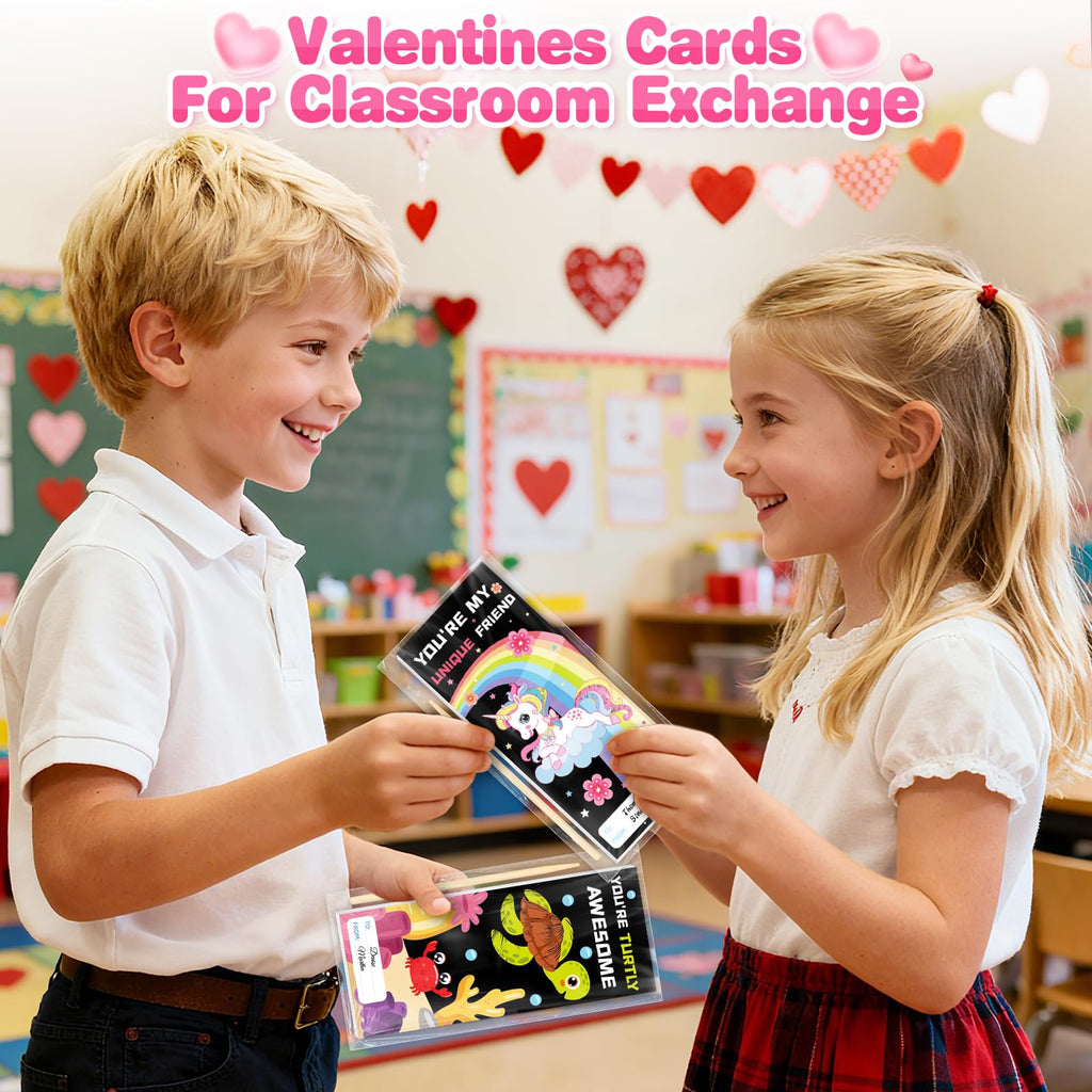 SpringFlower Valentines Day Cards Gift Classroom Exchange,24 Pack Scratch Art Books,Valentines Gift Classroom Exchange Prizes Party Favors Supply, Valentines Scratch Art Toys For Kids