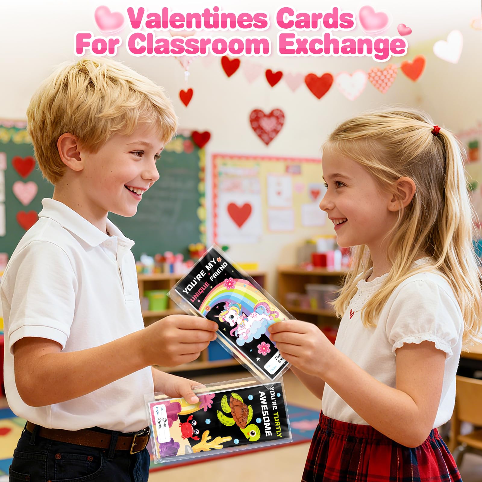 SpringFlower Valentines Day Cards Gift Classroom Exchange,24 Pack Scratch Art Books,Valentines Gift Classroom Exchange Prizes Party Favors Supply, Valentines Scratch Art Toys For Kids