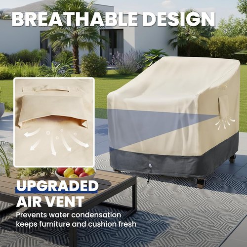 Extra Heavy Duty Patio Chair Covers by [Brand Name] - Waterproof Protection for Swivel & Rocking Chairs | 33"W x 35"D x 38.5"H, 2 Pack