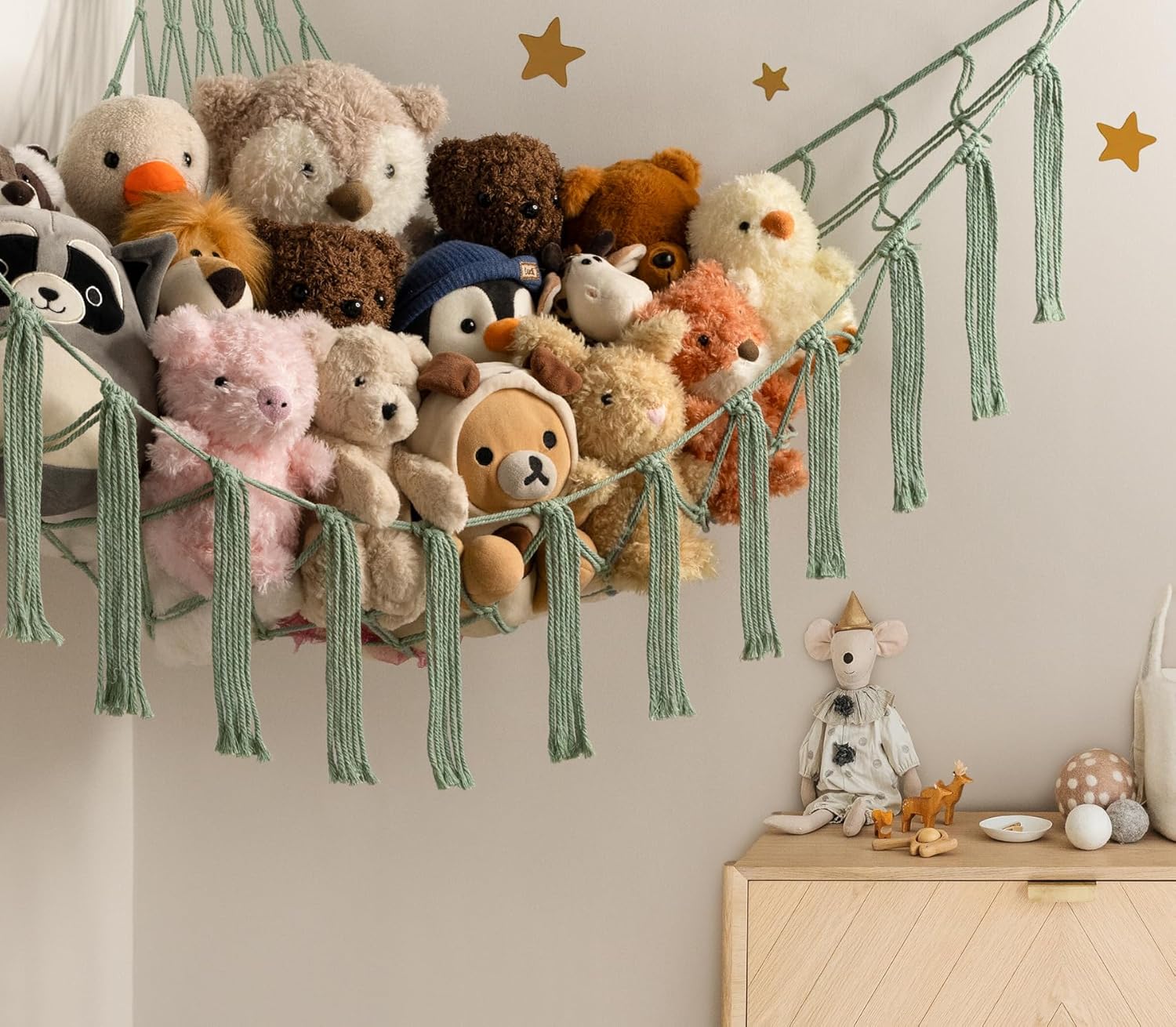 Mirolam Stuffed Animal Storage Hammock - Large Corner Organizer for Plush Toys | Baby Nursery Decor