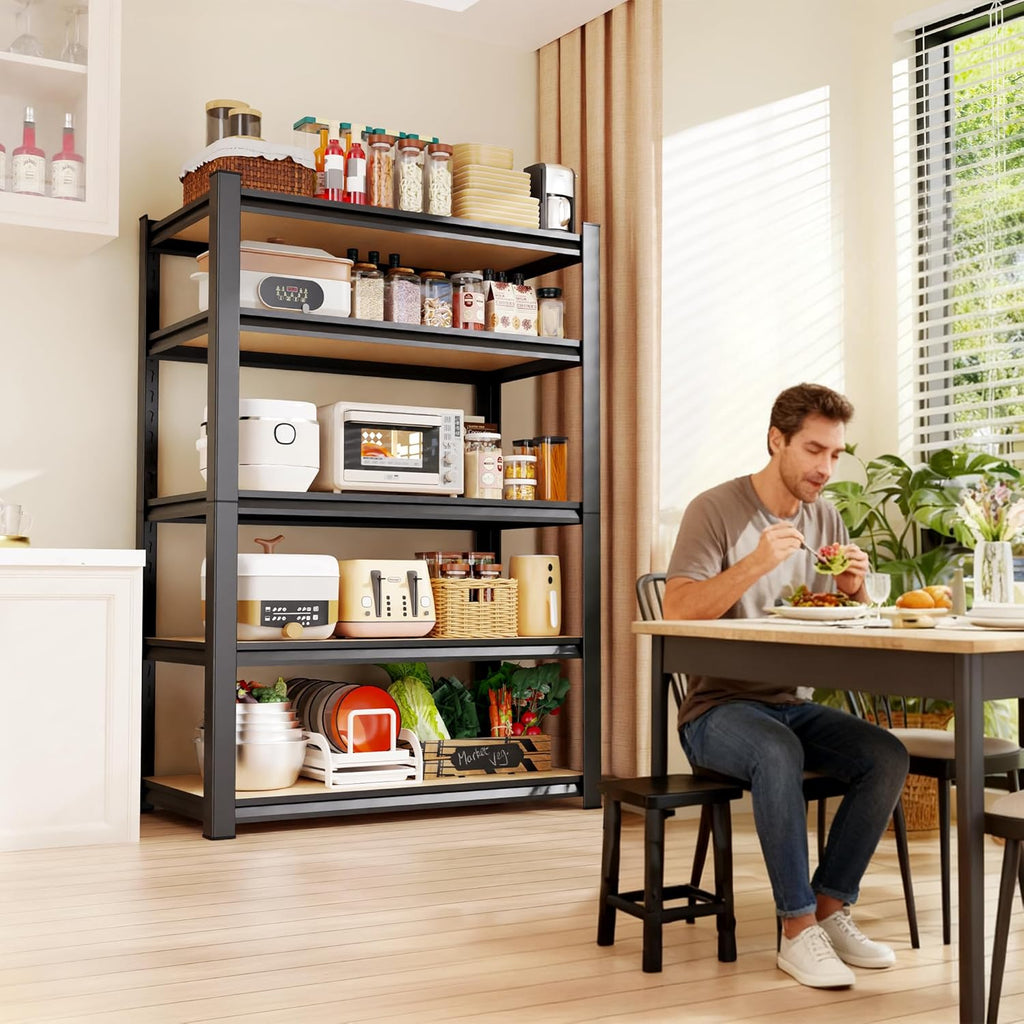 Regine Switzerland 5-Tier Garage Shelving Unit - Adjustable Heavy-Duty Metal Storage Rack | 71"H x 32"W x 14"D