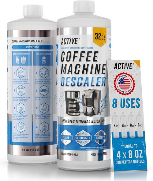 ACTIVE Coffee Machine Descaler - 32oz Limescale Remover for Keurig, Nespresso, Breville, Delonghi & More
