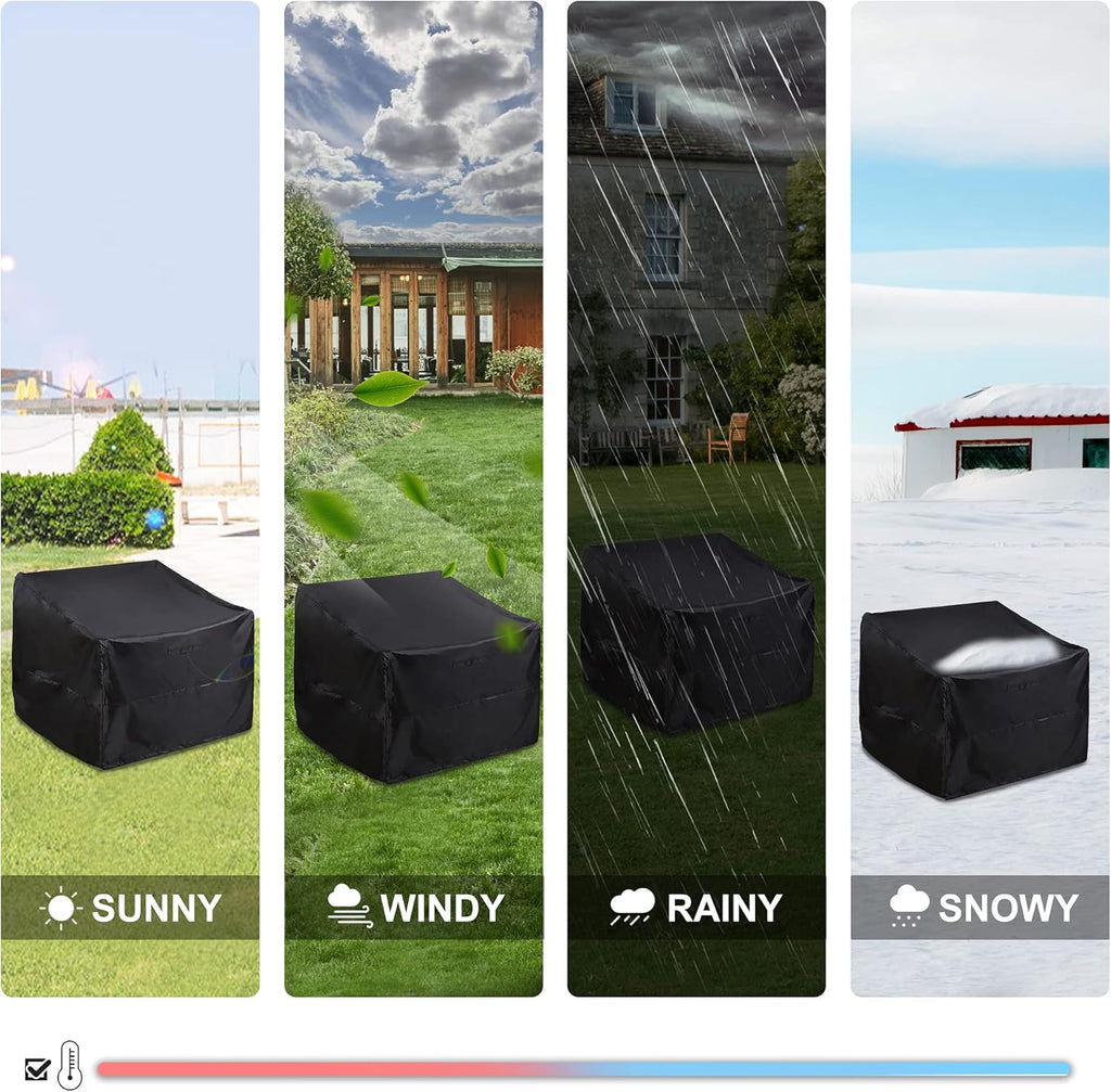 ALSTER Outdoor Chair Covers - Durable Waterproof Black Furniture Covers | 2 Pack, 29" L x 30" W x 36" H