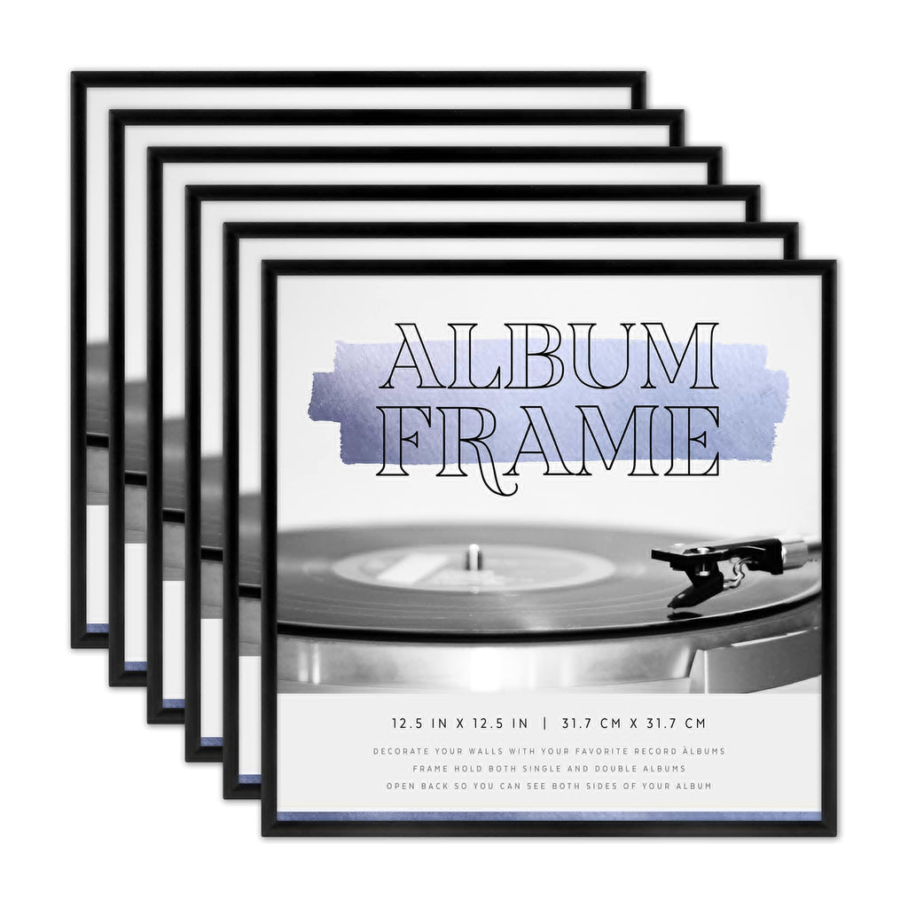 MCS Gallery Aluminum 12.5x12.5 Inch Album Cover Frame (6pk), Black (65506)