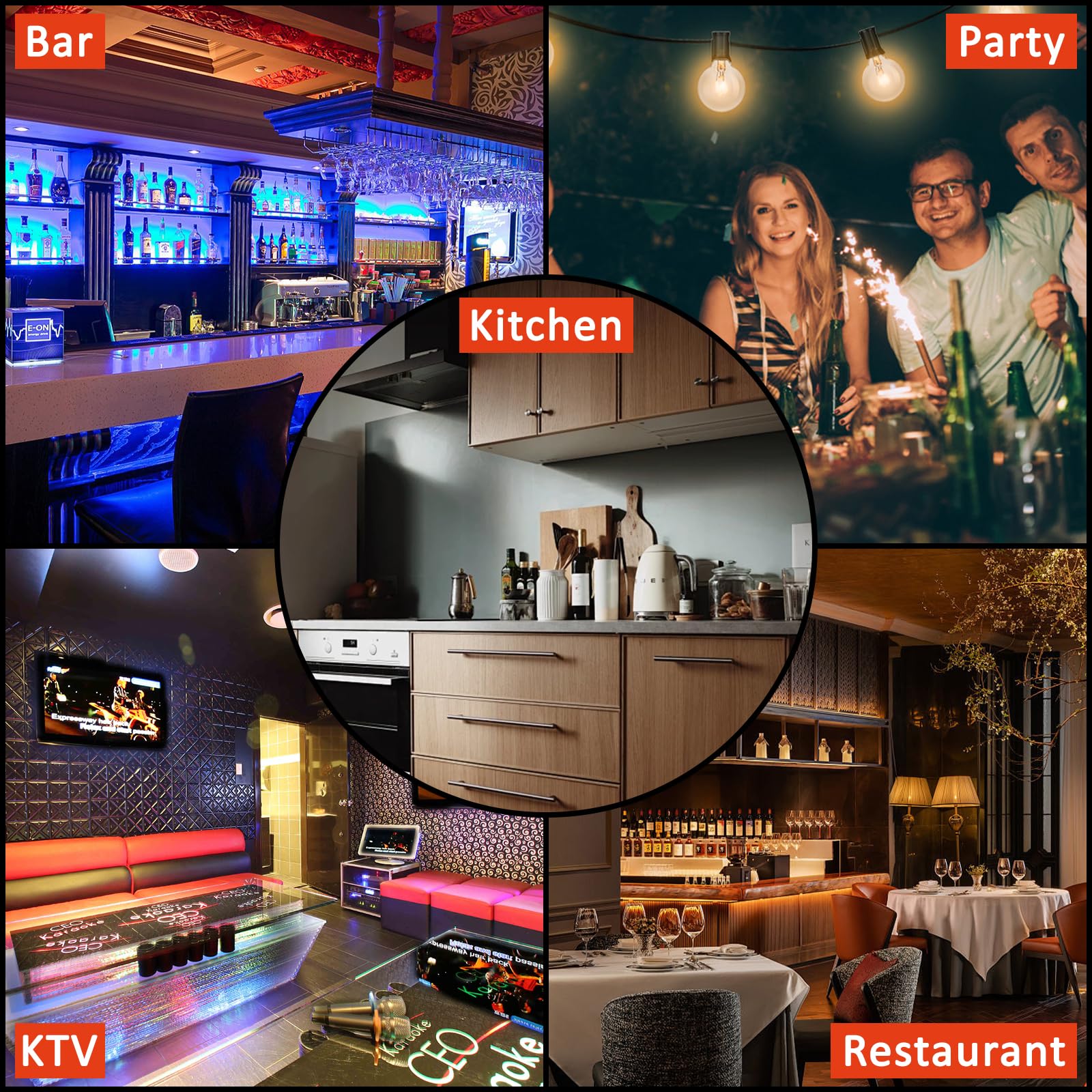 Takywep Wall-Mounted 2 Layer 60 Inches with Remote Control - Dynamic Led Lighting, Multifunctional Display, Quality Materials, Mobile Phone Connectivity