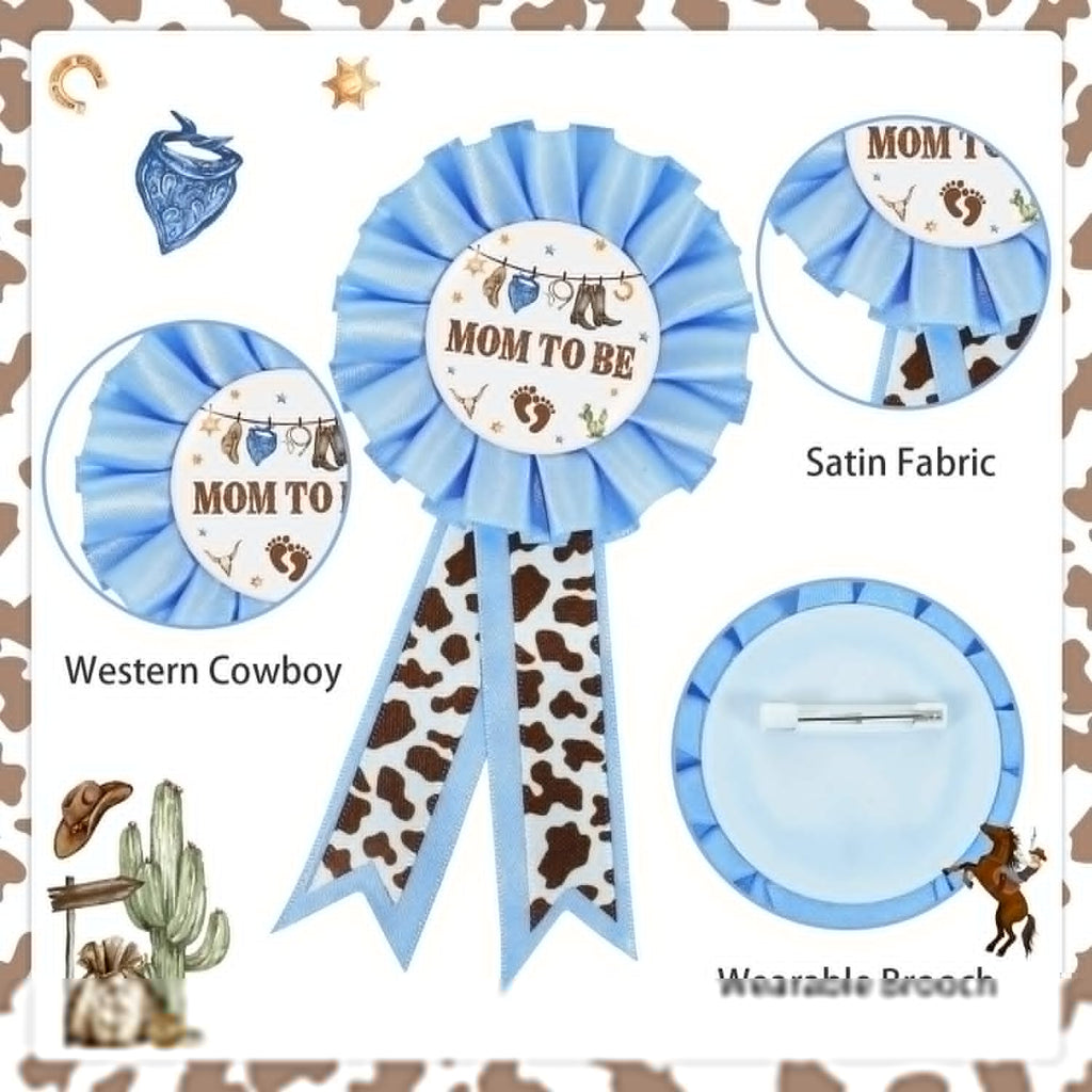 Lopeastar Cowboy Baby Shower Decorations Mom to Be Sash Dad to Be Corsage Set, Western Baby Shower A Little Cowboy is on the Way Mommy to Be Sash Baby Shower Sash Gift Keepsake