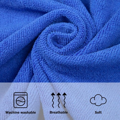 MissShorthair Towel Poncho for Kids, Hooded Beach Towel for Girl&Boy, Surf Poncho Swim Changing Robe Microfiber Bath Towel 7-10 Years Bear Blue