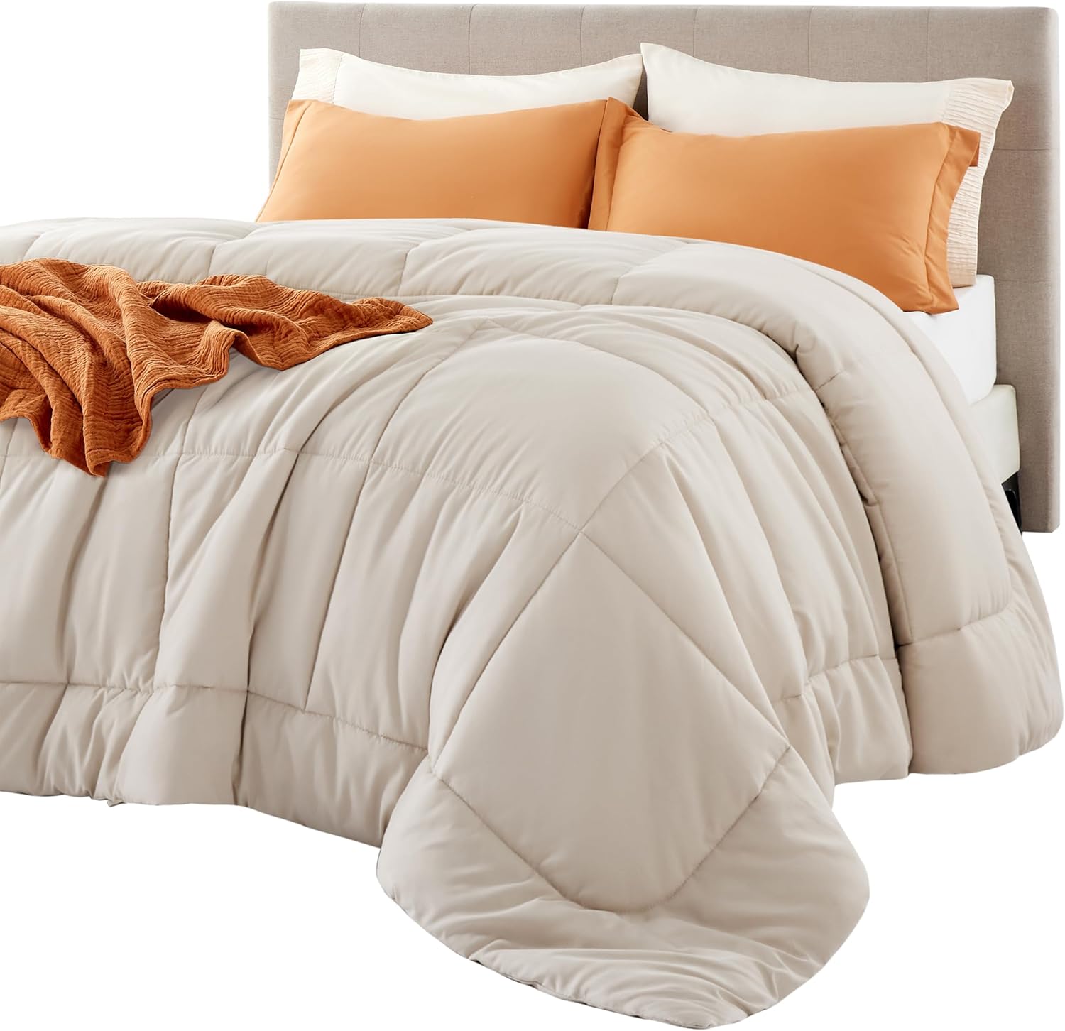 Bedsure Comforter Duvet Insert - All-Season Quilted Full Size Bedding Blanket, GentleSoft Down Alternative, 86 x 82 Inches