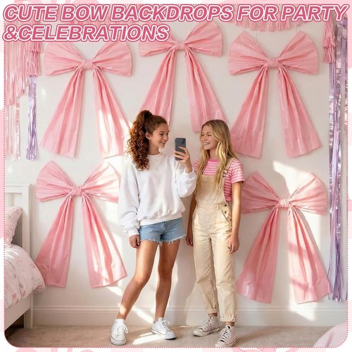 Frienda Giant Pink Wall Bows - 9 Pcs Large DIY Decorations for Baby Showers & Weddings