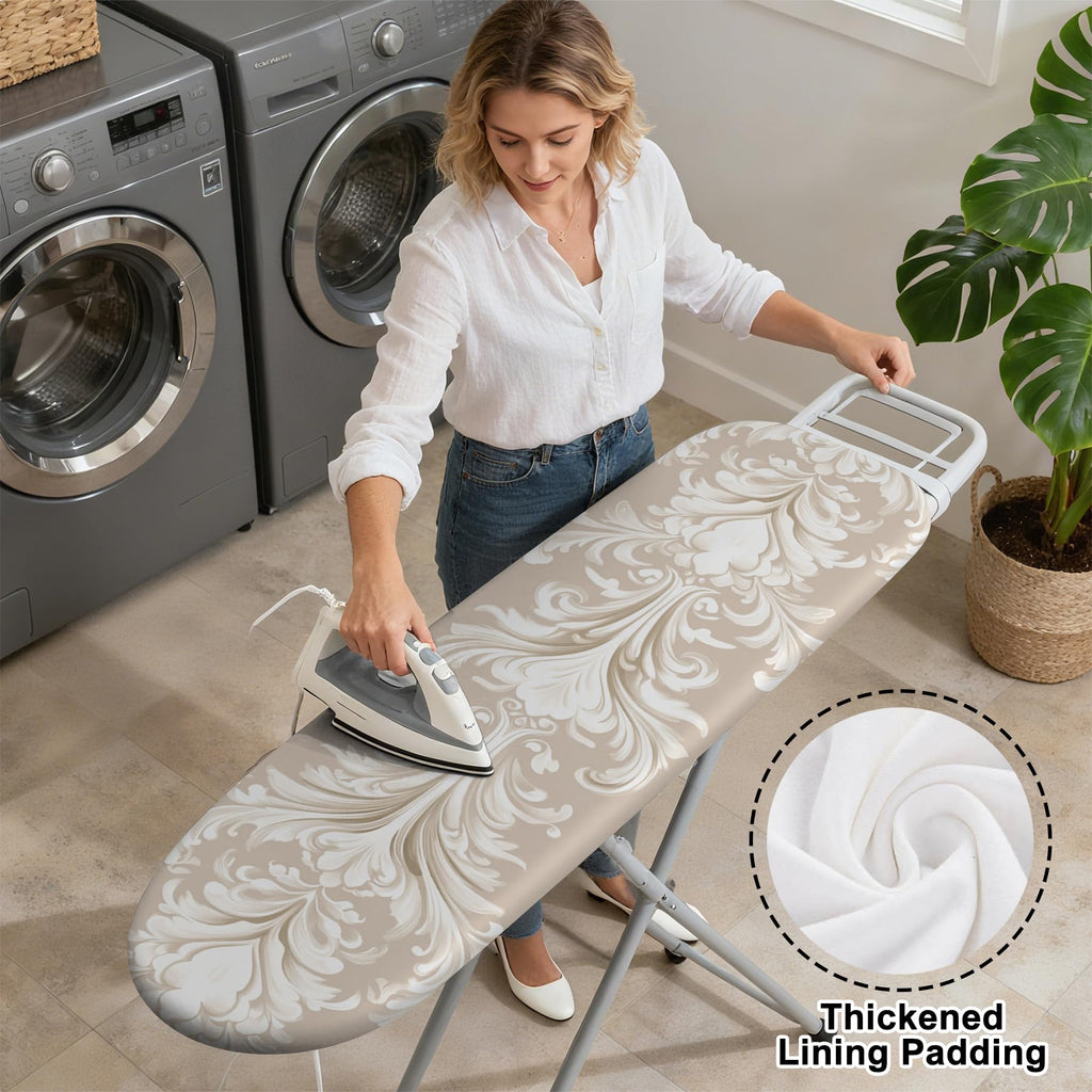 Ironing Board Cover 15"x54" Standard Size Replacement Thick Iron Board Covers Heavy Duty Non-Slip Board Cover Fitted with Elastic Edges and Velcro Straps