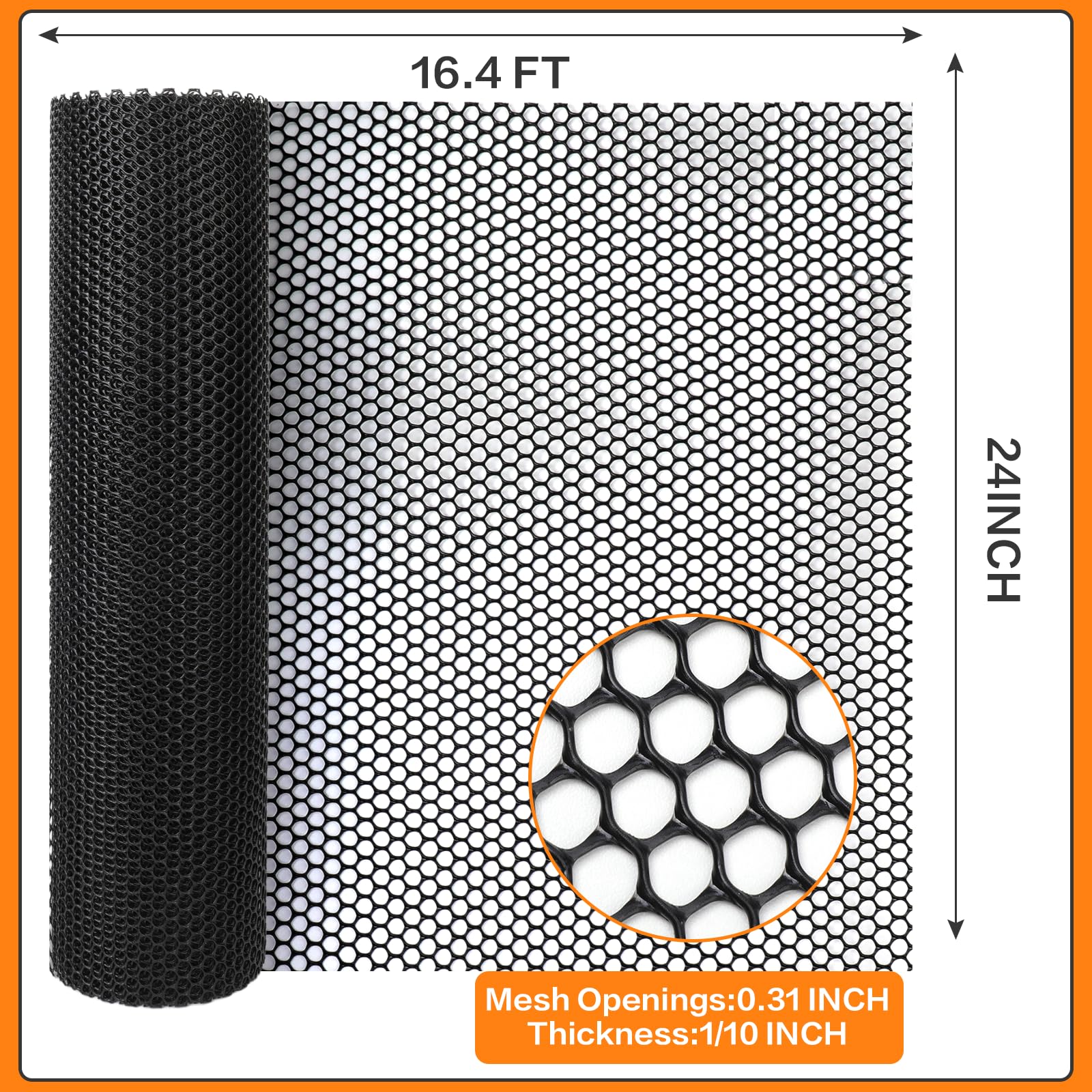 Bar Shelf Liner for Countertop, Glass Drying 24 Inch Wide Plastic Mesh Liners Mat, Non Slip Bar Mats Cabinet Liner for Pub Shelves Cupboard, 61X500CM, Black