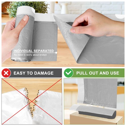 132 Count-Small Trash Bags,4 Gallon Trash Bag Drawstring,White Bathroom Garbage Bags,Tear-Free Garbage Bags,Plastic Wastebasket Liners for Toilet Home Office and Bedroom
