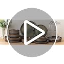 Ceramic Dinnerware Set for 4 - 16-Piece Cocoa Mocha Finish