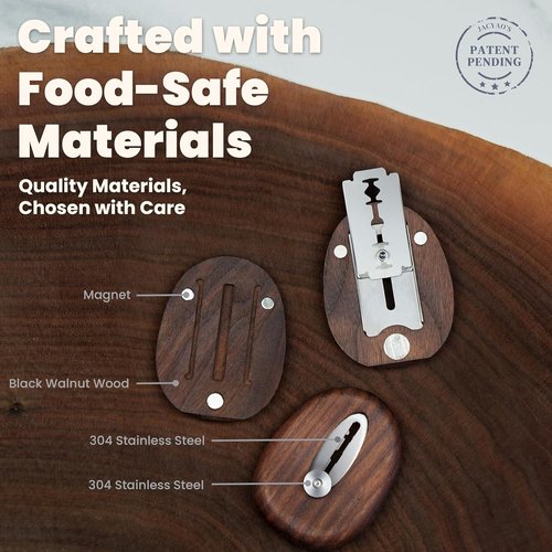 JACYAO's Magnetic Bread Lame - Safe Telescopic Sourdough Scoring Tool with 11 Razor Blades | Black Walnut & Stainless Steel