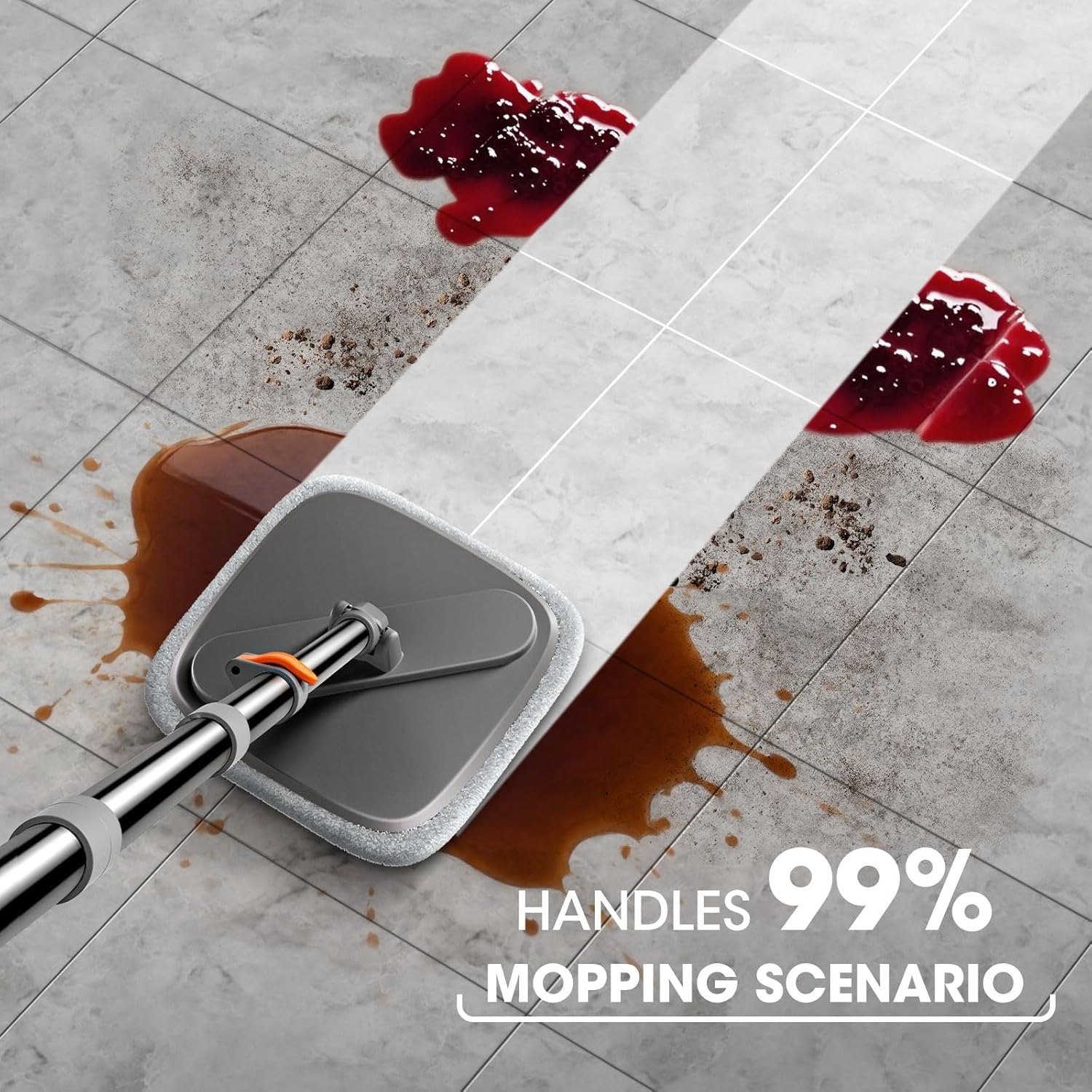 Skiennix Spin Mop and Bucket Set - Deep-Cleaning System with Separate Dirty Water | Versatile for Floors & Walls