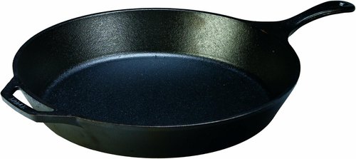 Lodge Seasoned Cast Iron Skillet - 15-Inch Frying Pan for Even Cooking - Easy-Grip Handle & Nonstick Finish