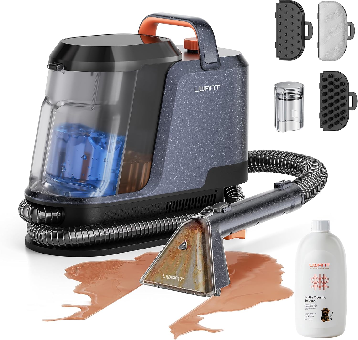 Uwant Portable Carpet Cleaner - 18Kpa Deep Cleaning Machine for Cars & Pets | Includes Self-Cleaning Tool