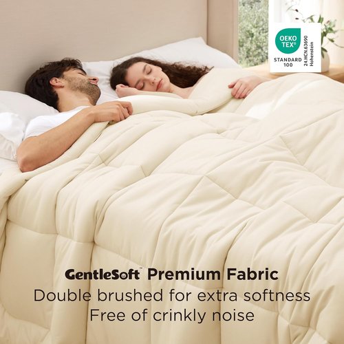 Bedsure Comforter Duvet Insert - Oversized King GentleSoft Down Alternative Bedding | All-Season Cream 116 x 98 Inches