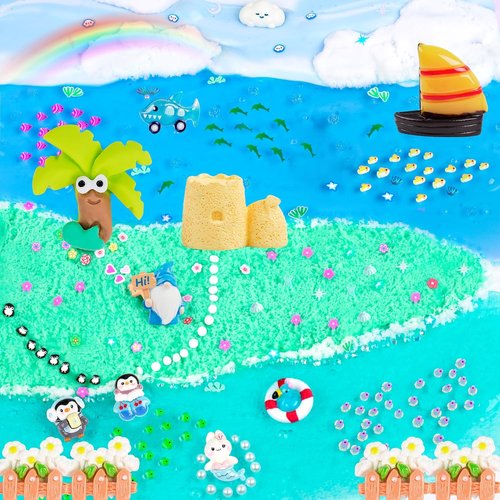 LAWOHO Blue Ocean Slime Kits - 6 Pack Non-Stick Butter Cloud Slime for Ages 8-12 | Perfect Birthday & Holiday Gifts