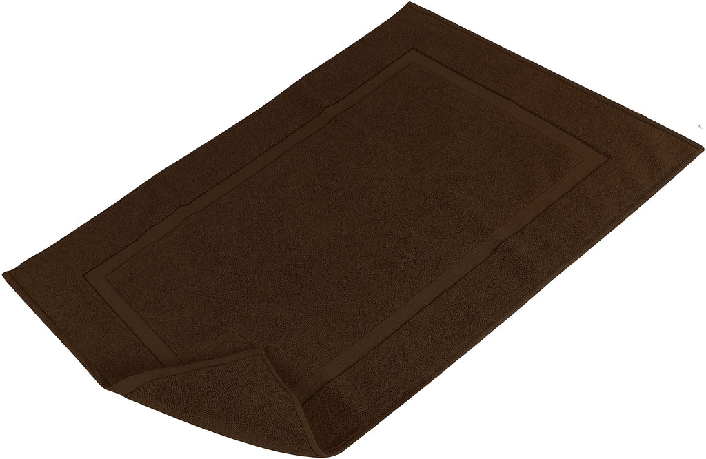 Utopia Towels Cotton Banded Rug, Bath Mats, Not a Bathroom Rug, 21 by 34 Inches, 100% Ring Spun Cotton, Highly Absorbent Shower Bathroom Floor Mat,Dark Brown, 2 Pack