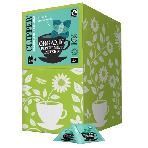 Clipper Tea Peppermint Teabags – Caffeine Free, USDA Organic, Great Hot or Iced – Sweet, Refreshing, Natural, Fair & Delicious Sweet – 250 Tea Bags