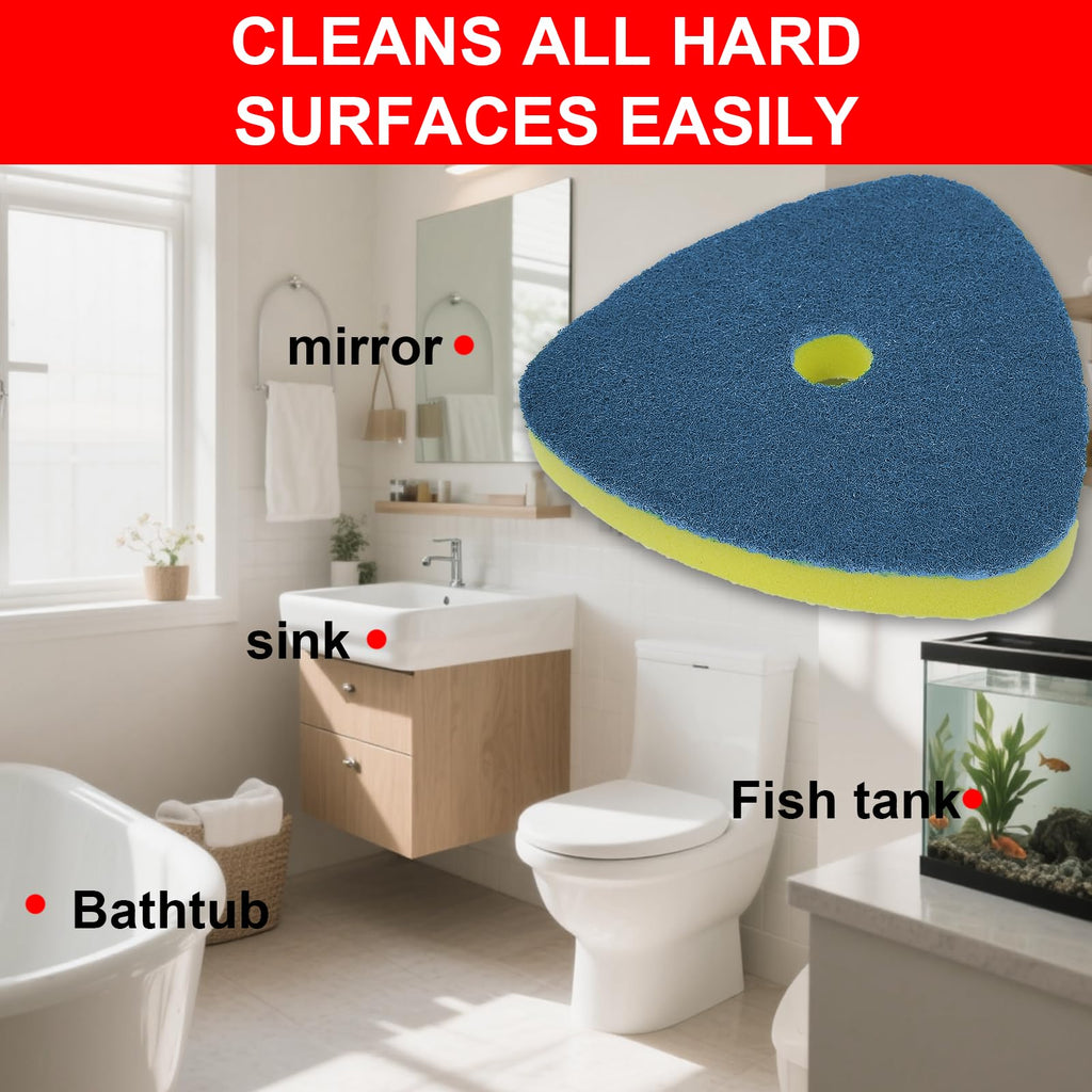 Spin Mop Replacement Head for O Cedar EasyWring 1 Tank, Includes 2 Magic Scrubber Sponge Brushes & 1 Connector Attachment for Kitchen, Bathrooms, Glass and Various Hard Surfaces