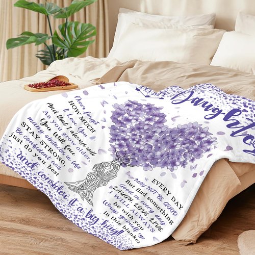 Kitolwo to My Daughter Blanket from Mom Daughters Birthday Gifts Christmas Valentines Day Gift for Daughter to My Daughter's Throw Blanket 50" x 60"（Purple）