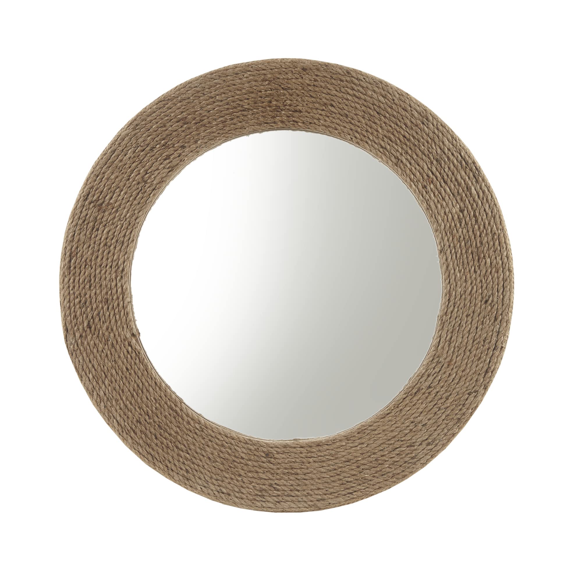Madison Park Wall Décor Cove Cottage Style Round Jute Rope Frame, Mirror for Living Room, Console Table Center Piece Home Accent, Ready to Hang Bedroom Decoration, 26" W x 26" H, Natural