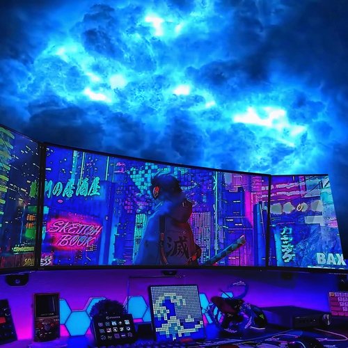 FUSLITE 3D Thundercloud LED Light - Colorful Atmosphere Night Light for Gaming Rooms | 16 Feet