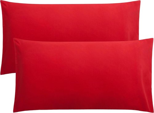 FLXXIE King Pillow Cases - Soft Microfiber Covers with Envelope Closure | Wrinkle & Stain Resistant, 20x36, Red