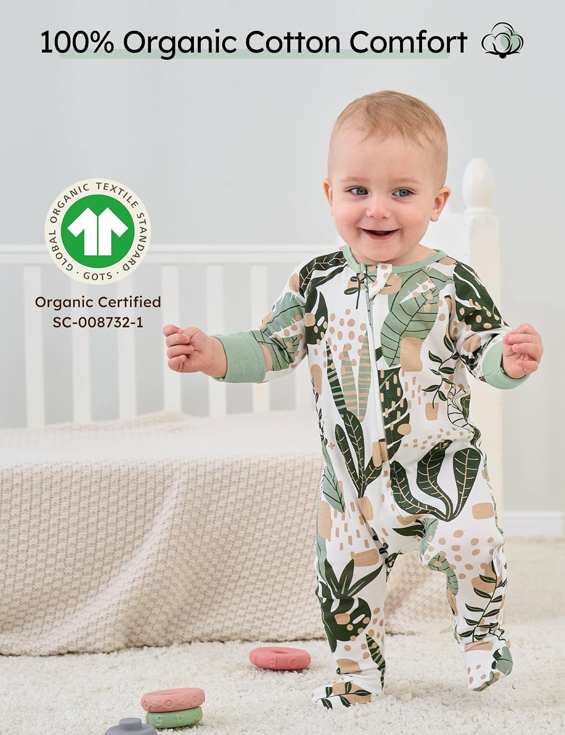 Yoofoss Organic Baby Sleep Sacks - 100% Cotton 3-Pack for 0-6 Months | Baby Clothes 3-Pack for 0-3 Months