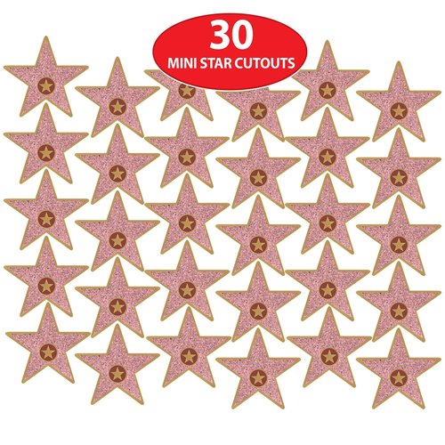 Beistle Mini “Star” Cutouts – 30-Count Double-Sided Cardstock Stars for Awards Night & Hollywood VIP Theme Parties – Customizable – Celebrity Event Decorations, 5"