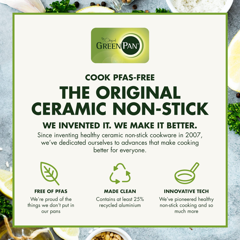 GreenPan Craft 8” and 11” 2 Piece Frying Pan Skillet Set, Healthy Ceramic Nonstick, Non-Toxic PFAS-Free, Dishwasher Safe, Oven Safe, Black