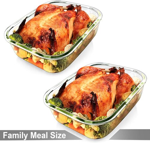 Glass Food Storage Containers Set - BPA-Free, Leak-Proof Meal Prep Containers | 2 Pack, 80oz