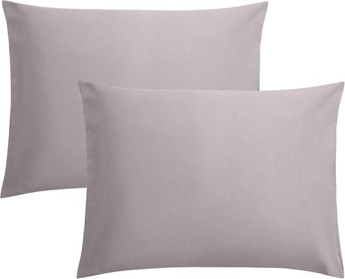 FLXXIE Pillow Cases - Soft Microfiber Standard Size Pillow Covers | Wrinkle & Stain Resistant, 2-Piece Set, Smoky Grey 20x26