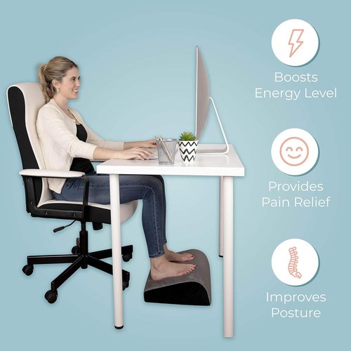Kölbs Office Foot Rest - Plush Velvet Memory Foam for Ultimate Comfort | Ergonomic Teardrop Design