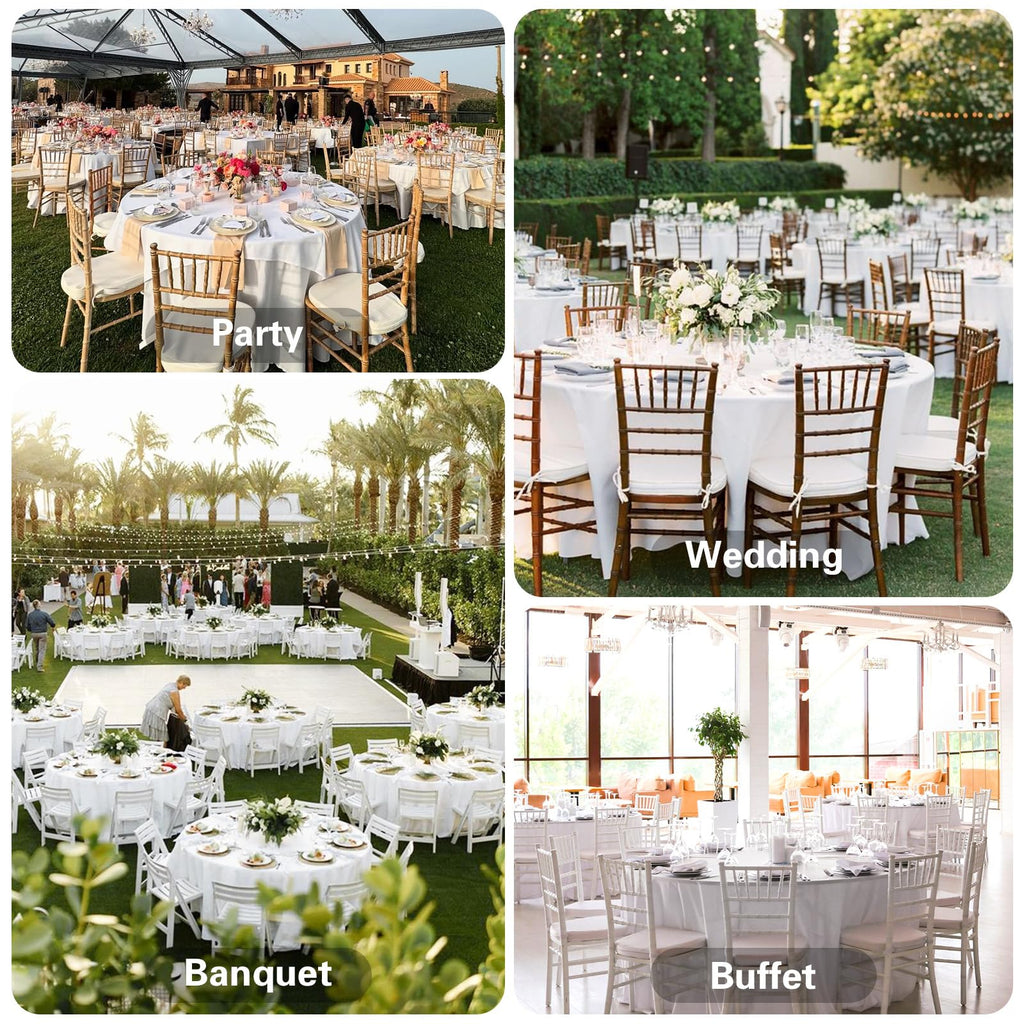 Mclisle 8 Pack White Round Tablecloth 120 Inch Table Cloths for Round Tables, Wrinkle Resistant Washable Decorative Polyester Table Cover for Wedding Party Dining Banquet