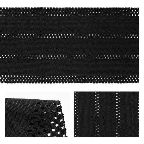 Artoid Mode Black Farmhouse Woven Rustic Hollow Table Runner, Seasonal Holiday Kitchen Dining Table Decoration for Home Party Decor 12x36 Inch