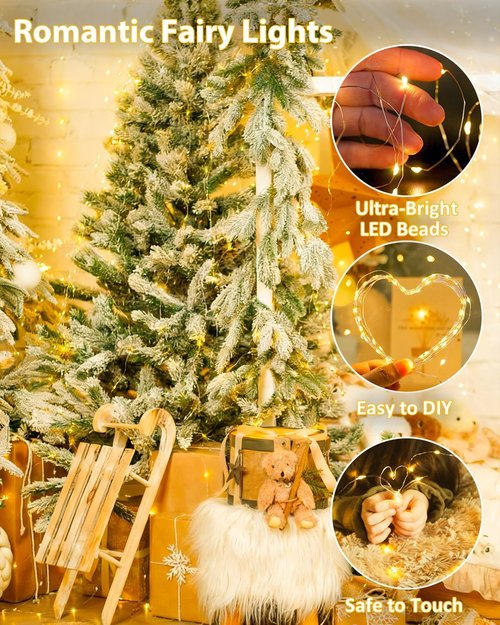 60 LED Fairy Lights by [Brand Name] - Battery Operated, Waterproof Twinkle Lights | 20FT for Indoor/Outdoor Use