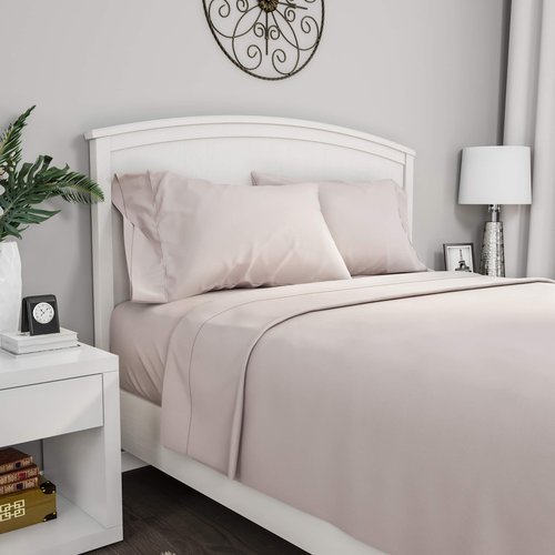Lavish Home Brushed Microfiber Sheet Set- 3 Piece Bed Linens-Fitted & Flat Sheets, Plus A Pillowcase-Wrinkle, Stain & Fade Resistant (Twin, Beige)