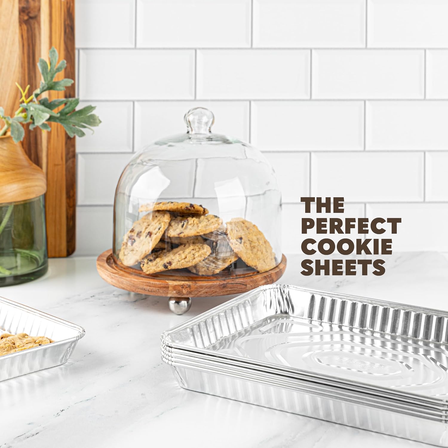 PlasticPro Aluminum Cookie Sheets - Heavy Duty Disposable Baking Pans, 9'' x 13'', 20 Pack