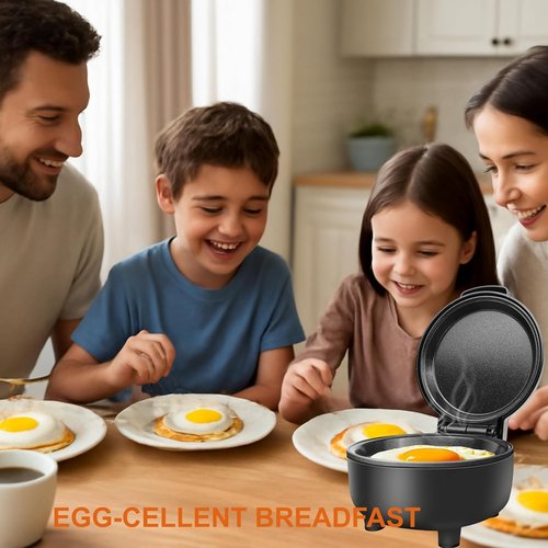 Hyvance Smart Fried Egg Cooker - Automatic Maker for 6 Styles | Non-Stick, Auto Power Off, Black