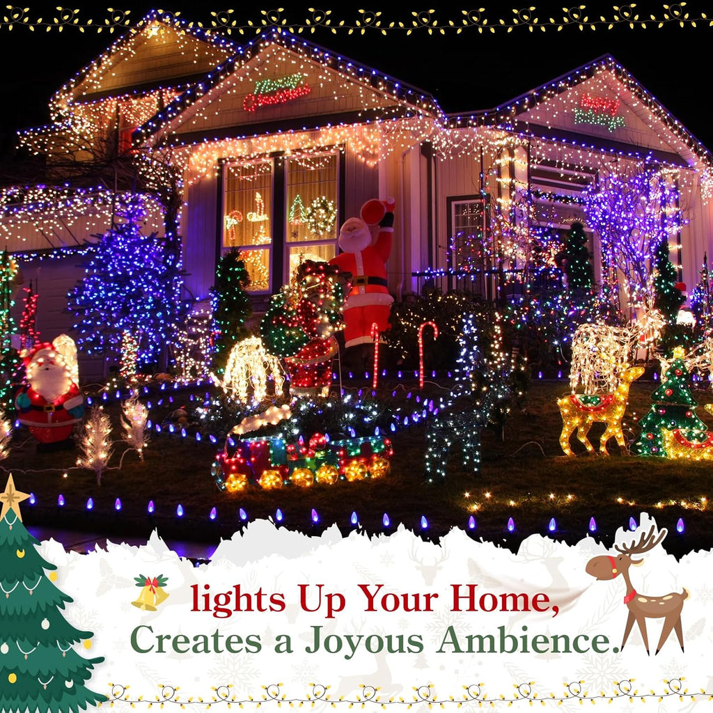 MEILIDY Christmas Light Clips - Weatherproof Plastic Gutter Clips for Outdoor Holiday Lights | Clear, 100 Pcs