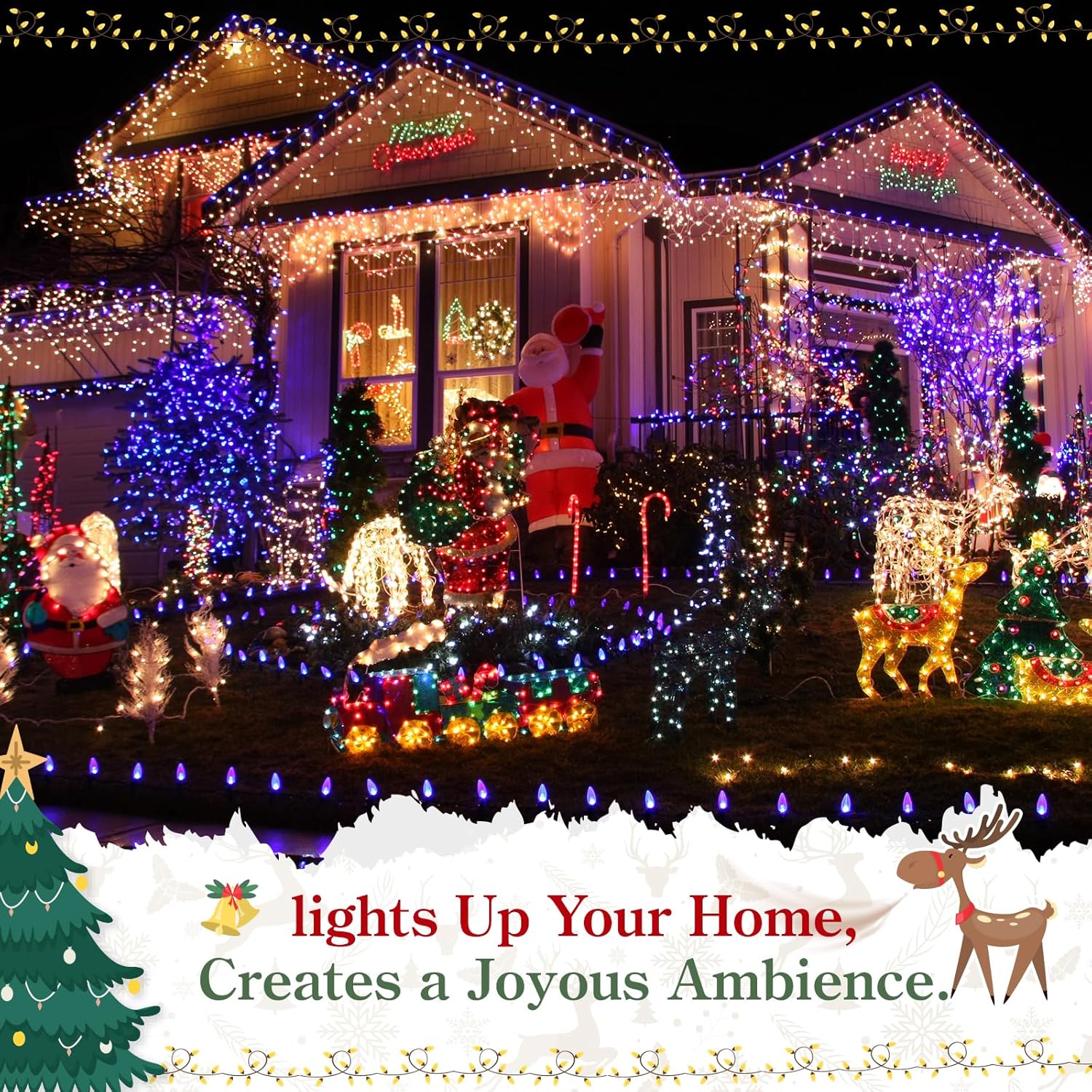 MEILIDY Christmas Light Clips - Weatherproof Plastic Gutter Clips for Outdoor Holiday Lights | Clear, 100 Pcs