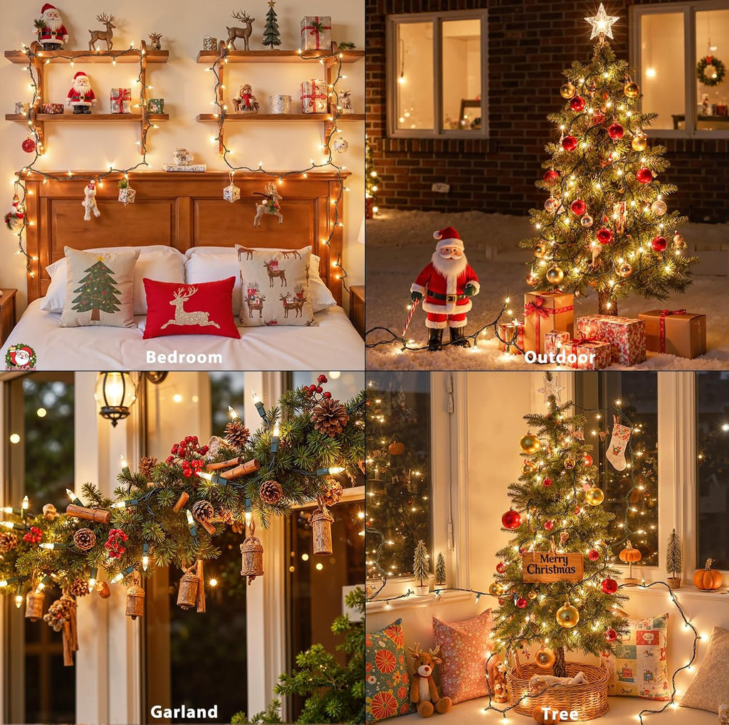 Warm White Christmas Lights by [Brand Name] - 50-Count Mini String Lights | 13FT Connectable for Indoor & Outdoor Holiday Decor