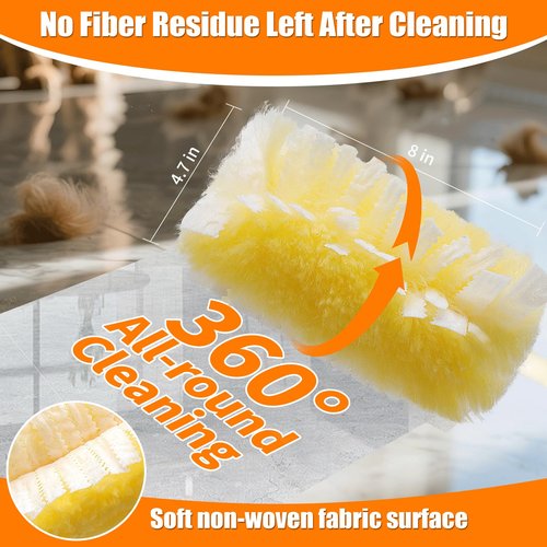 Senowi 50 Count 360° Heavy Duty Duster Refills Compatible with Swiffer, Larger Size-Extra Thick Electrostatic Disposable dusters Refill for Electronics, Furniture, Blinds, Ceiling Fans, Unscented