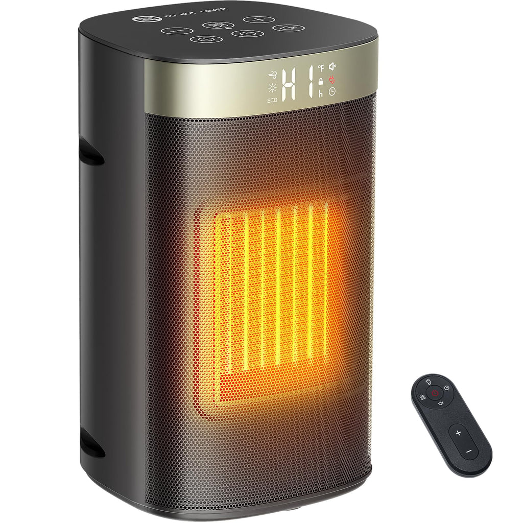 ZAFRO 1500W Portable Space Heater, Fast Heating & Energy Saving Electric Heater with Remote for Indoor Use, 5 Modes Adjustable Thermostat 24H Timer, Safe Quiet for Bedroom Office Home Use