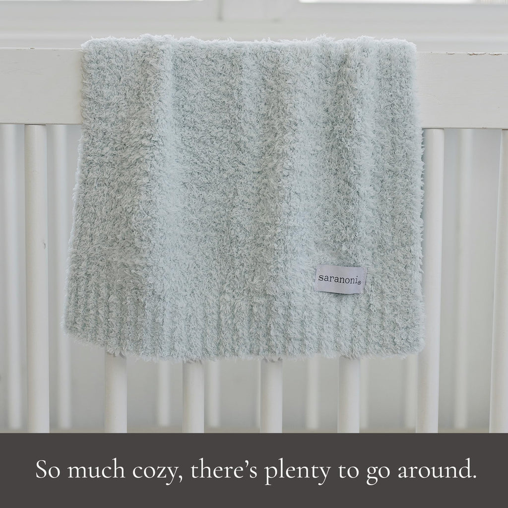 SARANONI Bamboni Baby Blanket | Luxury Plush Super Soft Blanket | Breathable Comfort Infant Baby Blankets for Boys & Girls | Sky Blue, Mini - 15” x 20”
